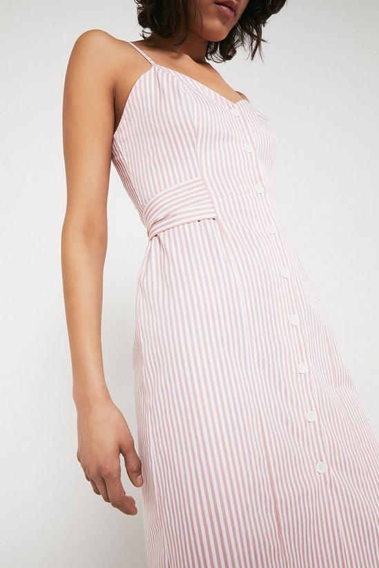 Warehouse Cami Dress With Buttons In Stripe 1