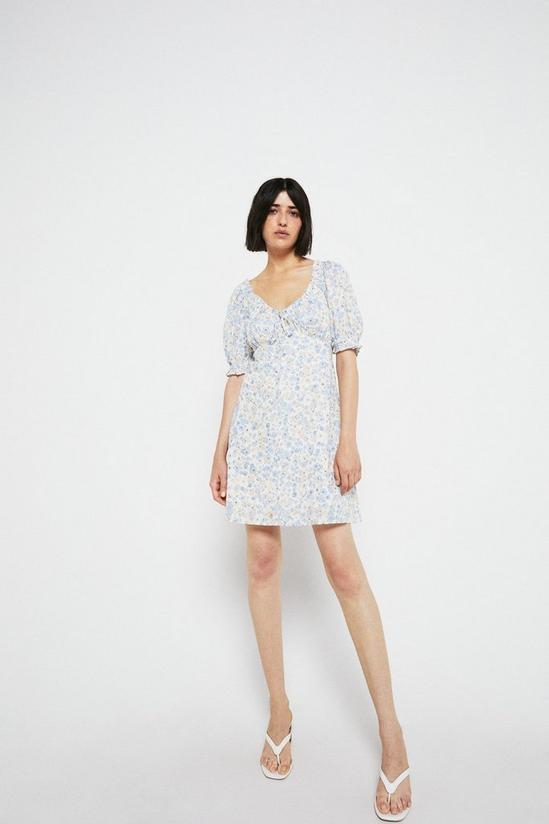 Warehouse Ditsy Floral Sweetheart Neck Mini Dress 4