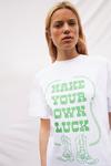 Warehouse Violet Eclectic Cotton Luck Tee thumbnail 2