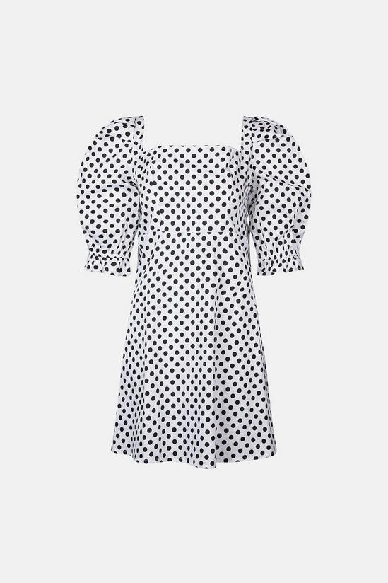 Warehouse Puff Sleeve Spot Dress With Back Detail 5
