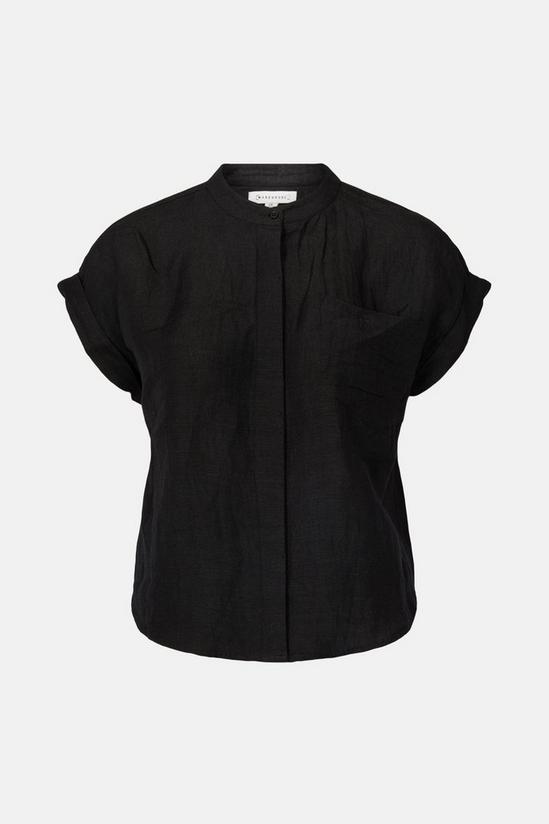 Warehouse Linen Mix Short Sleeve Shirt 4