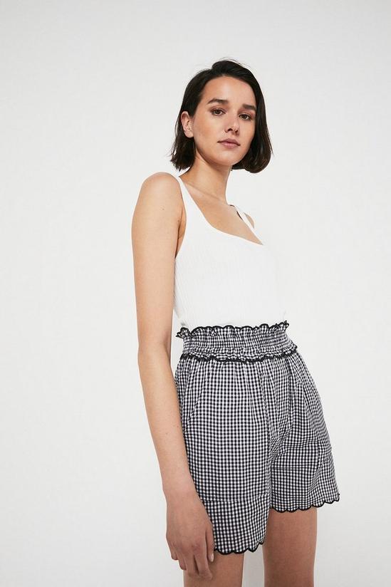 Warehouse Gingham Scallop Frill Shorts 1