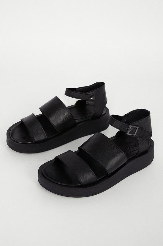 Warehouse Real Leather Strap Chunky Sandal 2
