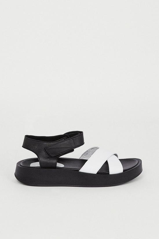 Warehouse Real Leather Colour Block Chunky Sandal 2