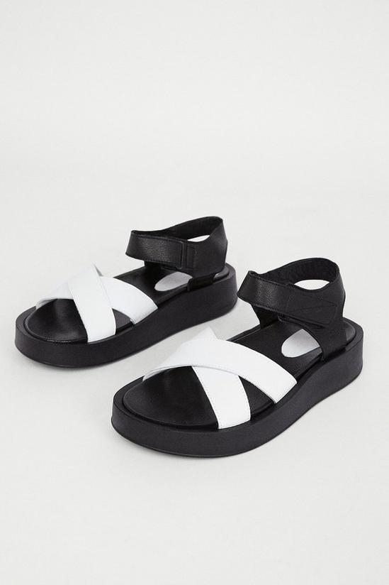 Warehouse Real Leather Colour Block Chunky Sandal 3