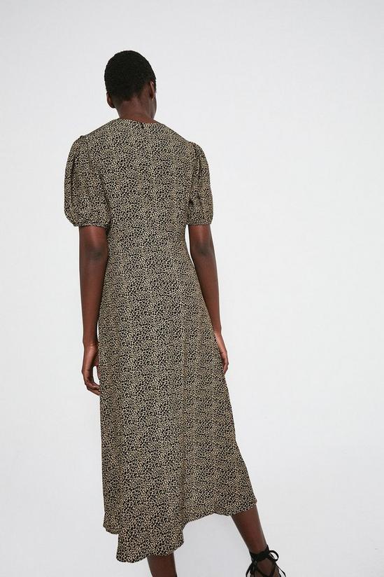 Warehouse Fitted Midi Dress In Animal 3