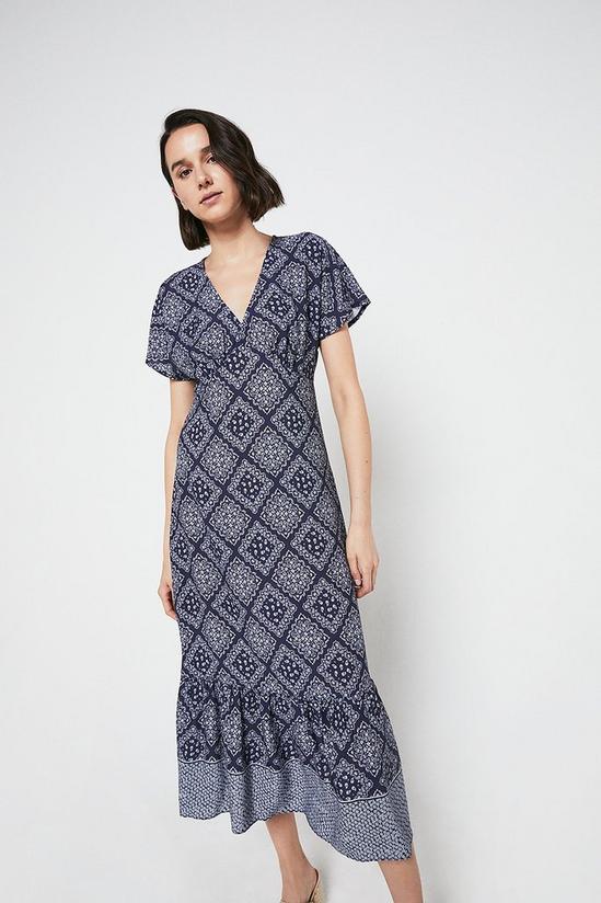 Warehouse Midi Dress With Flutter Sleeve 1