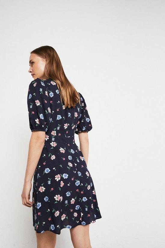 Warehouse Flippy Mini Dress With Short Sleeve In Floral 3