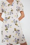 Warehouse Tea Dress With Buttons In Floral thumbnail 1