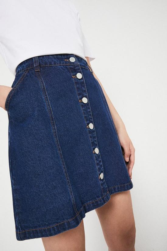 Warehouse Denim Button Through Mini Skirt 1