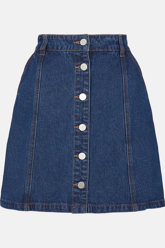 Warehouse Denim Button Through Mini Skirt 5