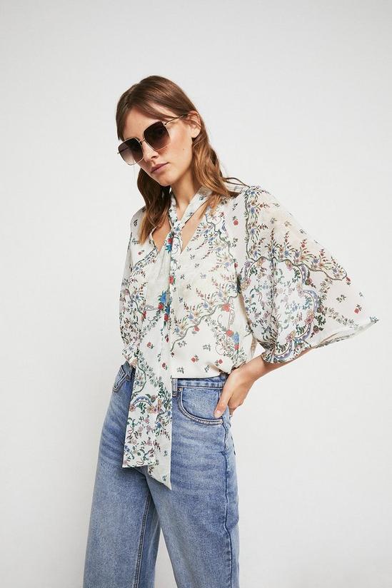 Warehouse Batwing Top In Paisley 2
