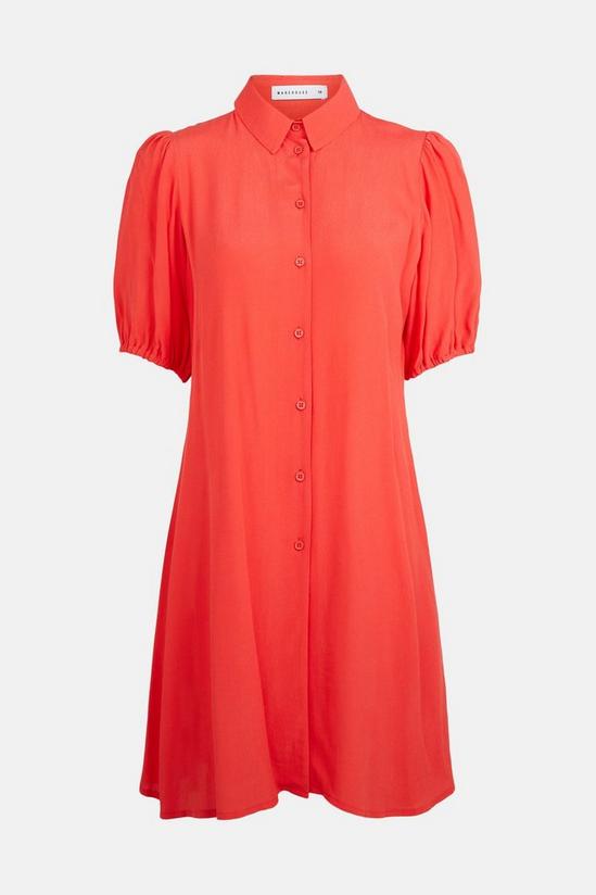 Warehouse Swing Dress With Buttons And Short Sleeve 5