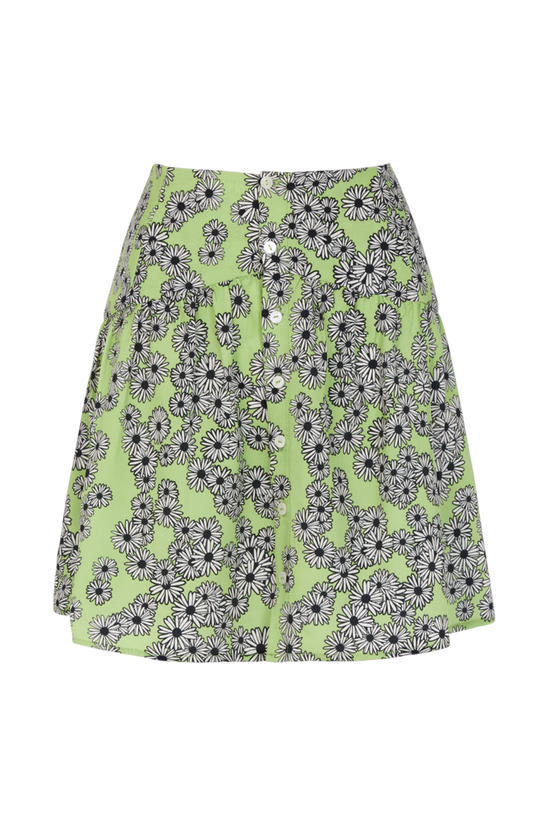Warehouse Mini Skirt In Daisy Print With Buttons 5
