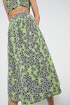 Warehouse Midi Skirt In Daisy Print With Buttons thumbnail 1