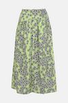 Warehouse Midi Skirt In Daisy Print With Buttons thumbnail 5