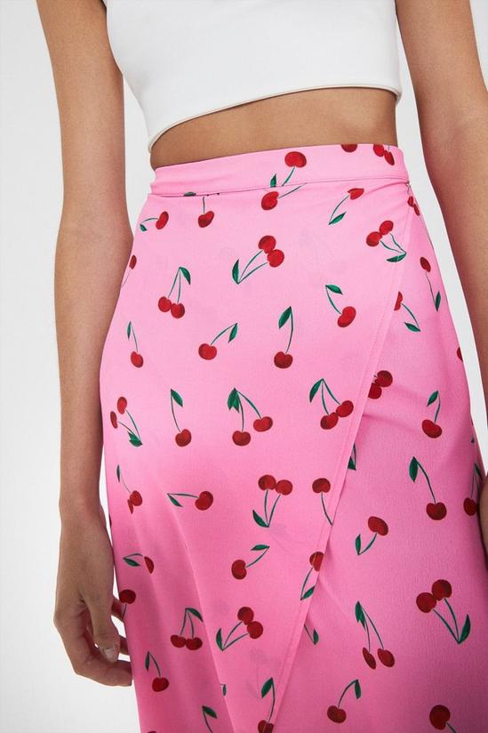 Warehouse Wrap Skirt In Cherry 2
