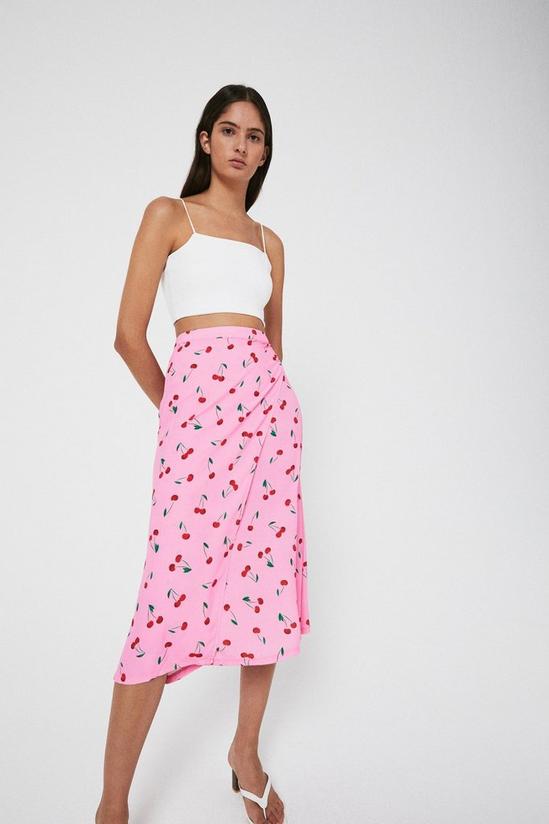 Warehouse Wrap Skirt In Cherry 4
