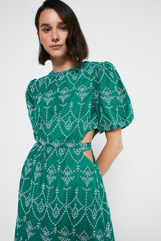 Warehouse Midi Dress With Cutout In Broderie 2