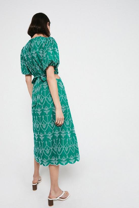 Warehouse Midi Dress With Cutout In Broderie 3