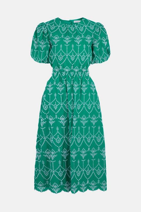Warehouse Midi Dress With Cutout In Broderie 5