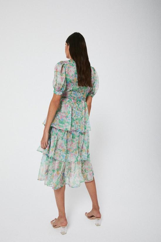 Warehouse Tiered Dress In Floral Print 3