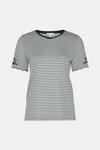 Warehouse Stripe Embroidered Cuff Detail Tee thumbnail 5