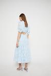 Warehouse Short Sleeve Midi Dress In Floral Jacquard thumbnail 3