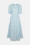 Warehouse Short Sleeve Midi Dress In Floral Jacquard thumbnail 5