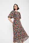 Warehouse Short Sleeve Printed Dress With Pleated Hem thumbnail 1