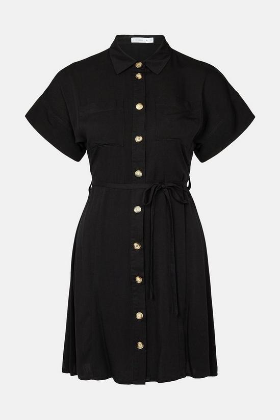 Warehouse Pocket Front Belted Mini Shirt Dress 5