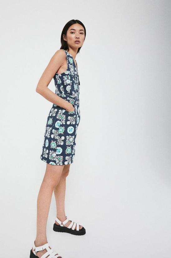 Warehouse Printed Denim Mini Dress 2