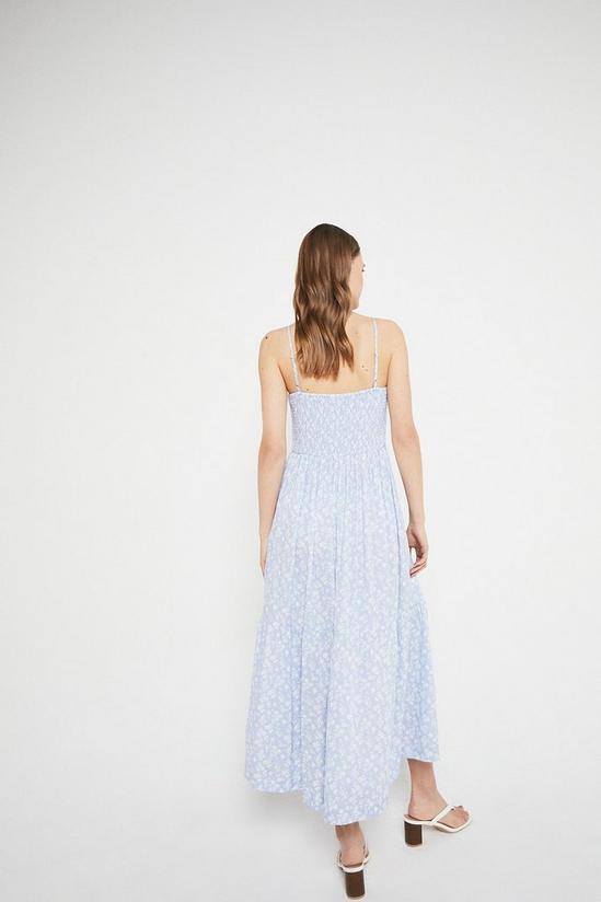 Warehouse Floral Shirred Bodice Cami Midi Dress 3