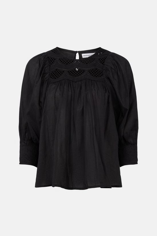Warehouse Cotton Voile Top With Cutwork Bib 5
