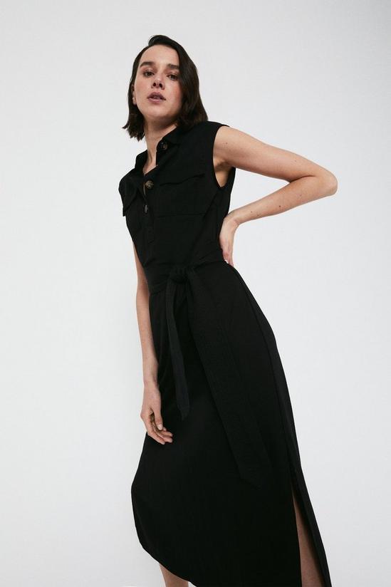 Warehouse Pique Utility Belted Midi Dress 2