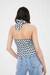Warehouse Printed Geo Ruched Front Halter Top thumbnail 4