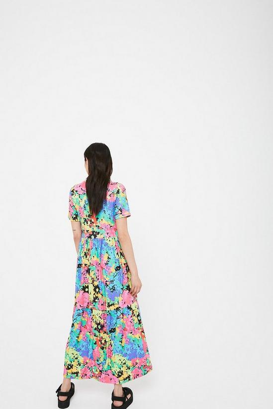 Warehouse Printed Short Sleeve Tiered Midi Dress 3