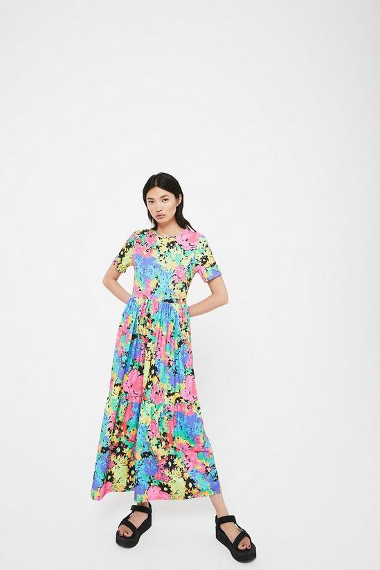 Warehouse Printed Short Sleeve Tiered Midi Dress 4