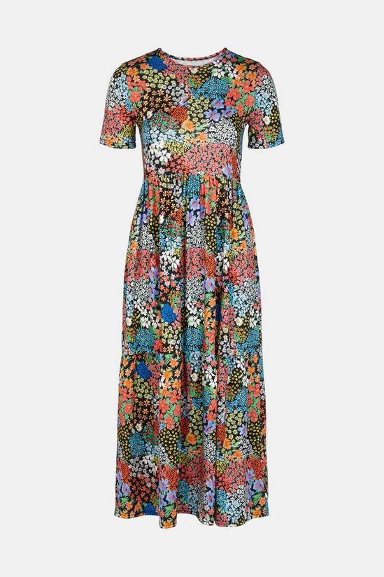 Warehouse Printed Short Sleeve Tiered Midi Dress 5