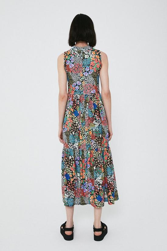 Warehouse Printed Sleeveless Tiered Midi Dress 3
