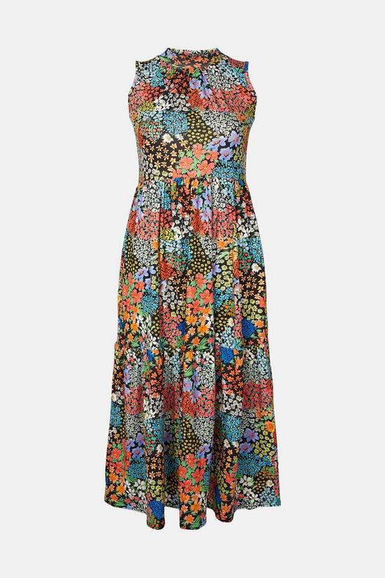 Warehouse Printed Sleeveless Tiered Midi Dress 4