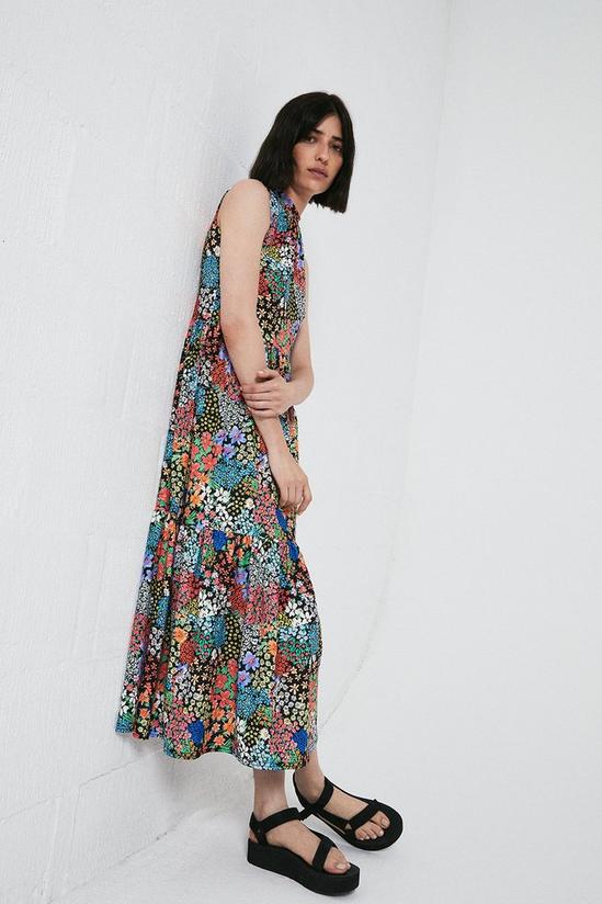 Warehouse Printed Sleeveless Tiered Midi Dress 5