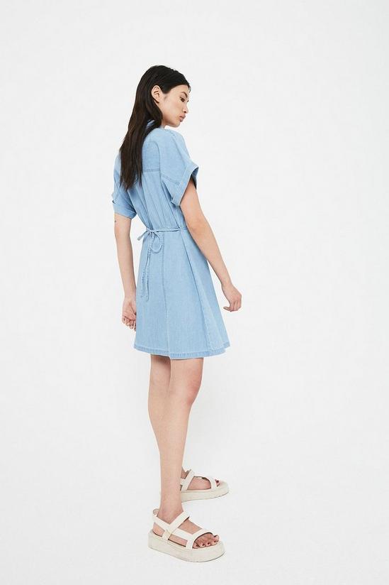 Warehouse Denim Pocket Front Mini Shirt Dress 2