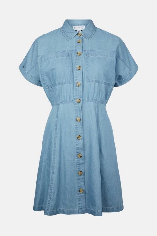 Warehouse Denim Pocket Front Mini Shirt Dress 5