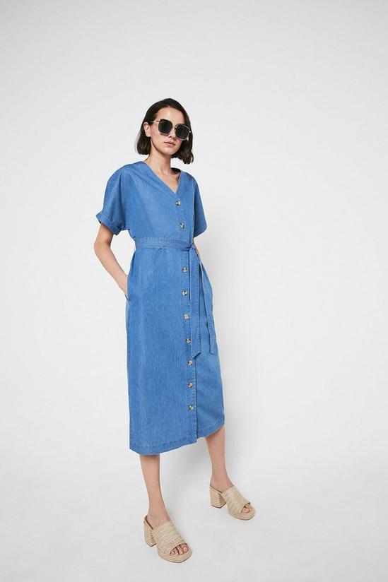 Warehouse Denim Belted Relaxed Midi Dress 1