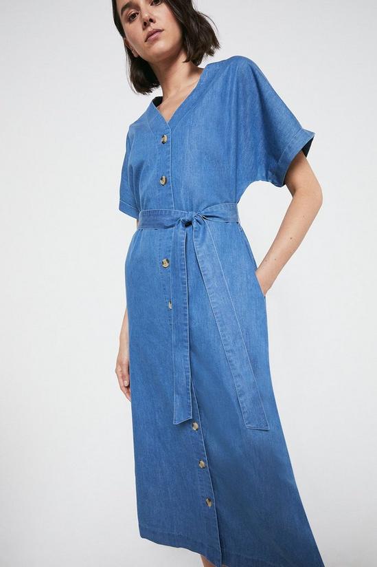 Warehouse Denim Belted Relaxed Midi Dress 4