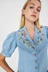 Warehouse Embroidered Western Style Denim Shirt thumbnail 6