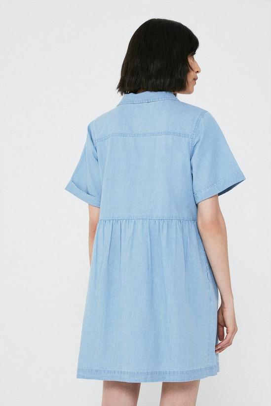 Warehouse Denim Revere Collar Mini Shirt Dress 3