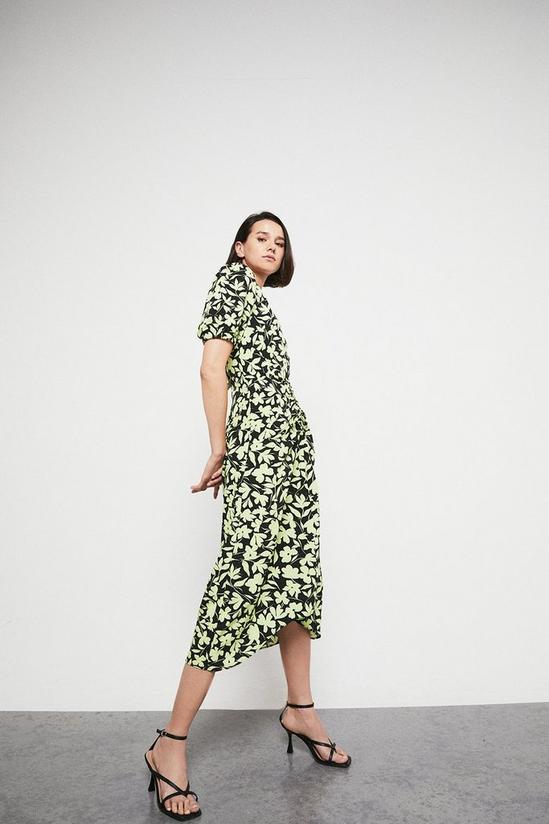 Warehouse Midi Dress With Ruched Front 2