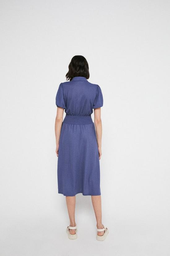 Warehouse Pique Shirred Waist Shirt Dress 3